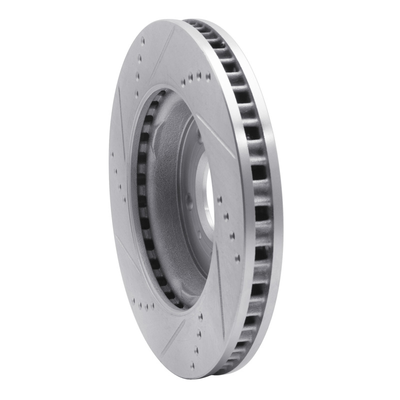 Buick Terraza Brake Rotor (1) - Front Right - R1 Concepts - Drilled & Slotted - Silver - `04-`09